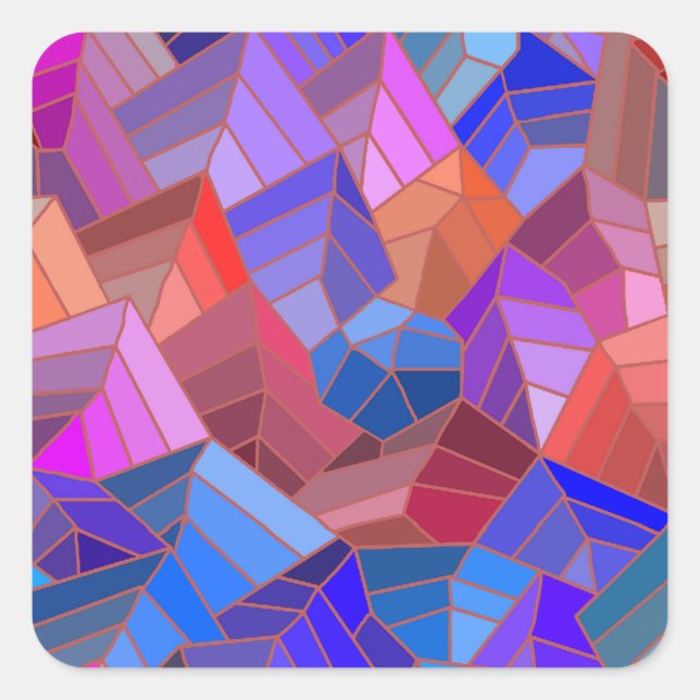 Adesivo Quadrado Fantasy Mounains View do Céu (Frente)