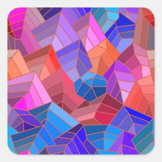 Adesivo Quadrado Fantasy Mounains View do Céu (Frente)