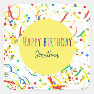 Adesivo Quadrado Farbenfrohe Konfetti Sticker Custom Aufkleber