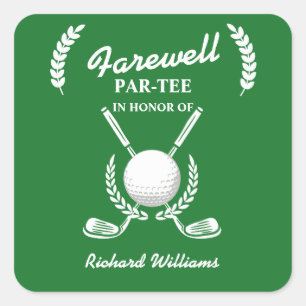 Adesivo Quadrado Farewell Retirement Golf Clusters Wreath Themed Pa