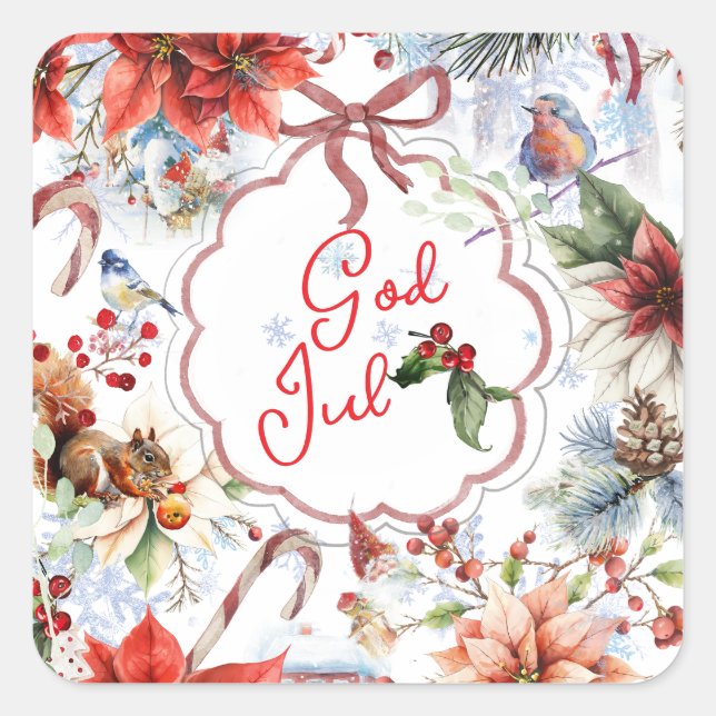 Adesivo Quadrado Färglös julfoto-dekorativ fyllning kudde (Frente)