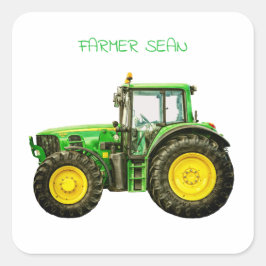 Adesivo Quadrado Farmers John Deere Tractor