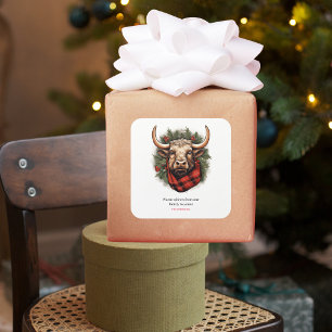 Adesivo Quadrado Farmhouse Rustic Red Buffalo Xadrez