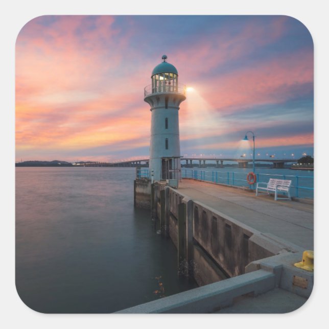 Adesivo Quadrado Faróis de Farol | Marina, Singapura (Frente)