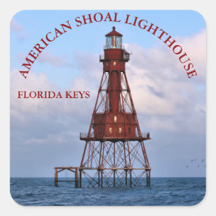 Adesivo Quadrado Farol americano de tiro, Stickers Quadrados da Flo