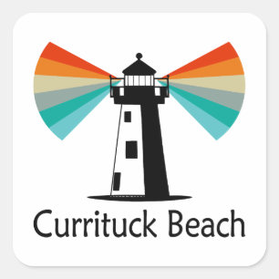 Adesivo Quadrado Farol de Currituck Beach Arco-íris