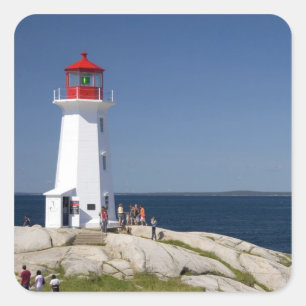 Adesivo Quadrado Farol em Peggy's Cove, Nova Scotia, Canadá.