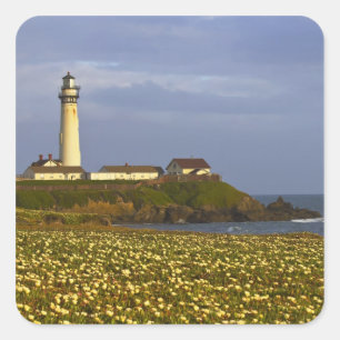 Adesivo Quadrado Farol em Pigeon Point State Beach em San