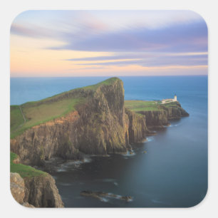 Adesivo Quadrado Farol ponto-tenra em Skye no pôr do sol