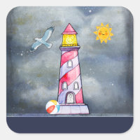 Farol Vermelho com Fundo de Tempestade