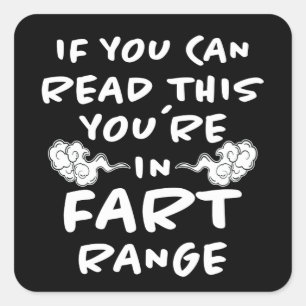 Adesivo Quadrado Fart Range Engraçado Dizendo Divertido Sentindo P