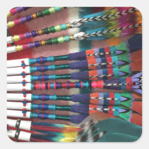 Adesivo Quadrado Fãs da igreja do nativo americano, copo de café,