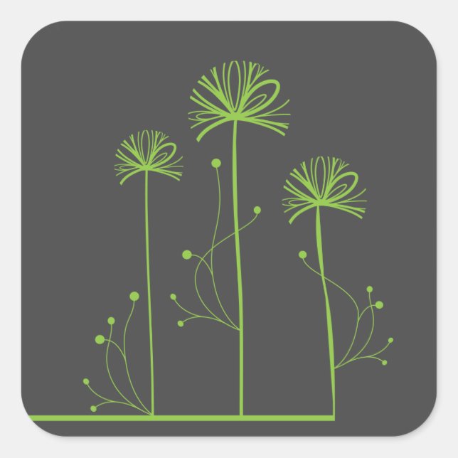 Adesivo Quadrado Fashion Floral Retro-Legal Bonito (Frente)