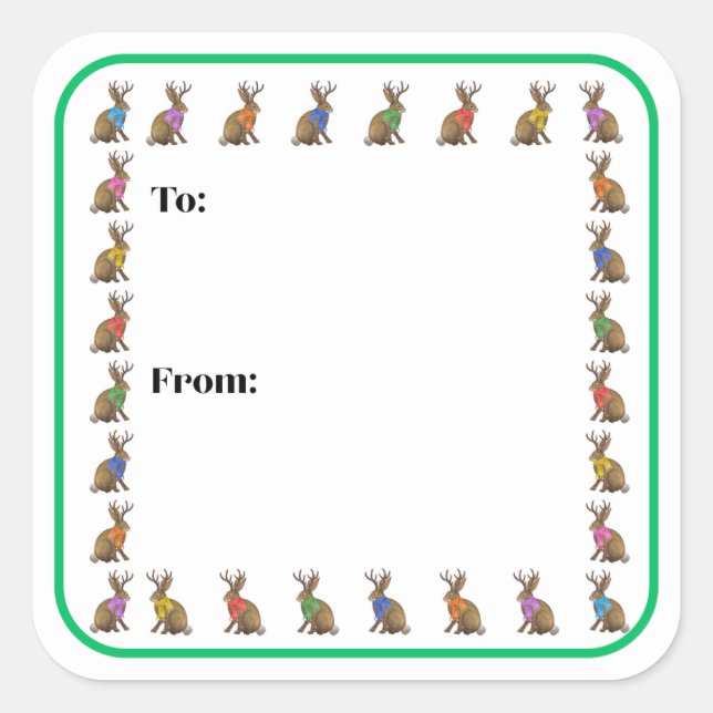 Adesivo Quadrado Fashion Forward Jackalope Sticker (Frente)