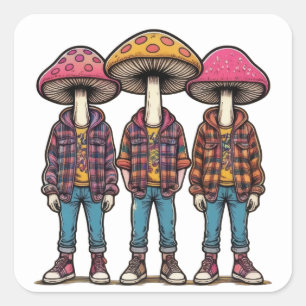 Adesivo Quadrado Fashion Fungus Trio