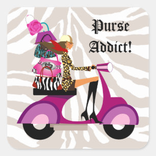 Adesivo Quadrado Fashion Stickers Patinete Purses Zebra