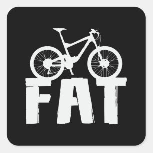 Adesivo Quadrado Fat Bike Biker Bike Biker Bike Fat Engraçado