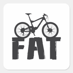 Adesivo Quadrado Fat Bike Fat Mountain Bike Biker Bike Ride
