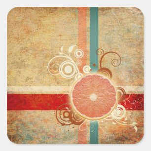 Adesivo Quadrado Fatia de Abstrato de Citrus