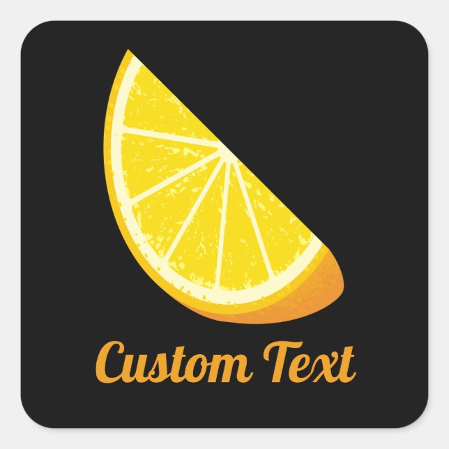 Adesivo Quadrado Fatia Laranja (Frente)