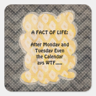 Adesivo Quadrado Fatos de divertimento de WTF