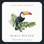 Adesivo Quadrado Fauna Turiana da Floresta Tropical Fúria em Qualqu<br><div class="desc">Se precisar de mais alguma personalização,  por favor,  sinta-se à vontade para me enviar uma mensagem em yellowfebstudio@gmail.com.</div>