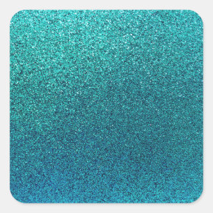 Adesivo Quadrado Faux Aqua Teal Turquoise Azul Brilhante