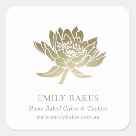 ADESIVO QUADRADO FAUX GLAM DOURADO LOTUS FLORINESS PROFISSIONAL