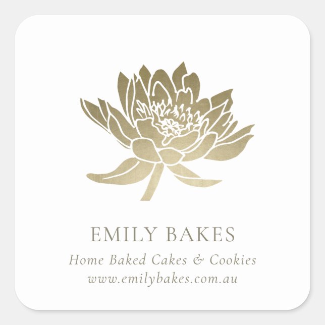 ADESIVO QUADRADO FAUX GLAM DOURADO LOTUS FLORINESS PROFISSIONAL (Frente)