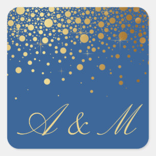 Adesivo Quadrado Faux Gold Foil Confetti Pontos Sticker III