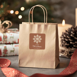 Adesivo Quadrado Faux Gold Snowflake Terracotta Custom Holiday