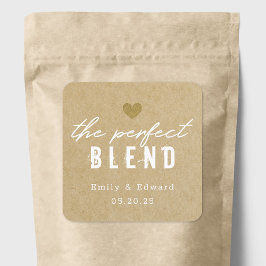 Adesivo Quadrado Favor de Café de Casamento Moderno The Perfect Ble