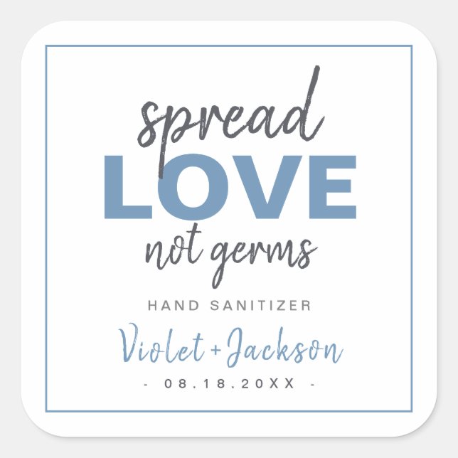 Adesivo Quadrado Favor de Casamento de Amor com Espalhamento Minima (Frente)