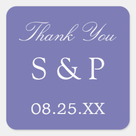 Adesivo Quadrado Favor de Casamento de lavanda Obrigado Sticker