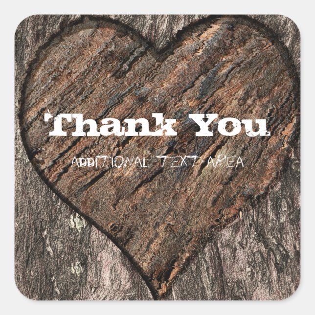 Adesivo Quadrado Favor de Casamento Russo do Latido de Tronco de Ár (Frente)