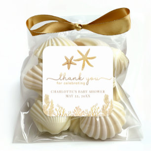 Adesivo Quadrado Favor de Churrasco de Bebê Pérola Pequena Oceano A