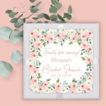 Favor de Chuveiro de Noiva Floral Branco Pêssego