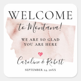 Adesivo Quadrado Favor de Convidados de Destino de Casamento