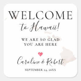 Adesivo Quadrado Favor de Convidados de Destino de Casamento