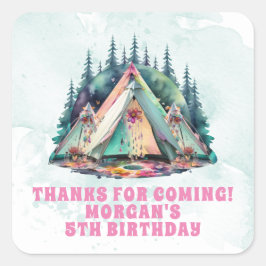 Adesivo Quadrado Favor de Festa de aniversário de Aproveitamento de