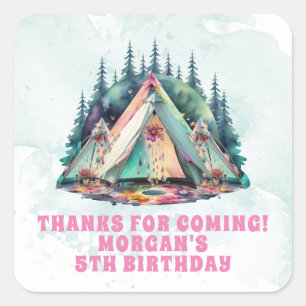 Adesivo Quadrado Favor de Festa de aniversário de Aproveitamento de