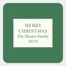 Adesivo Quadrado Favor de Natal Minimalista Moderno Verde