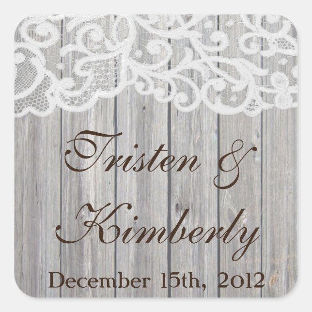 Adesivo Quadrado Favor de Sapatos de Cavalo de Pau no Campo de Lace (Frente)