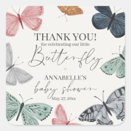 Adesivo Quadrado Favor do Deserto do Partido do Chá de fraldas da B