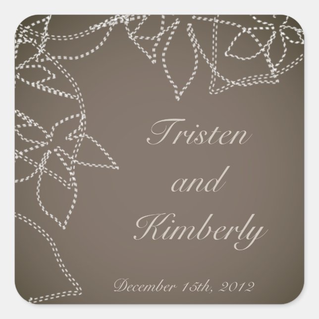 Adesivo Quadrado Favor Vinhetas de outono Cinzas de queda floral (Frente)