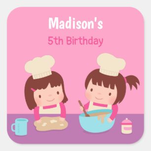 Adesivo Quadrado Favoritos para Festa de aniversario de meninas de