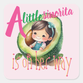 Adesivo Quadrado Favoritos para o Chá da Fiesta Sinorita Baby Girl