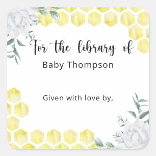 Adesivo Quadrado Favos de mel - para a biblioteca de