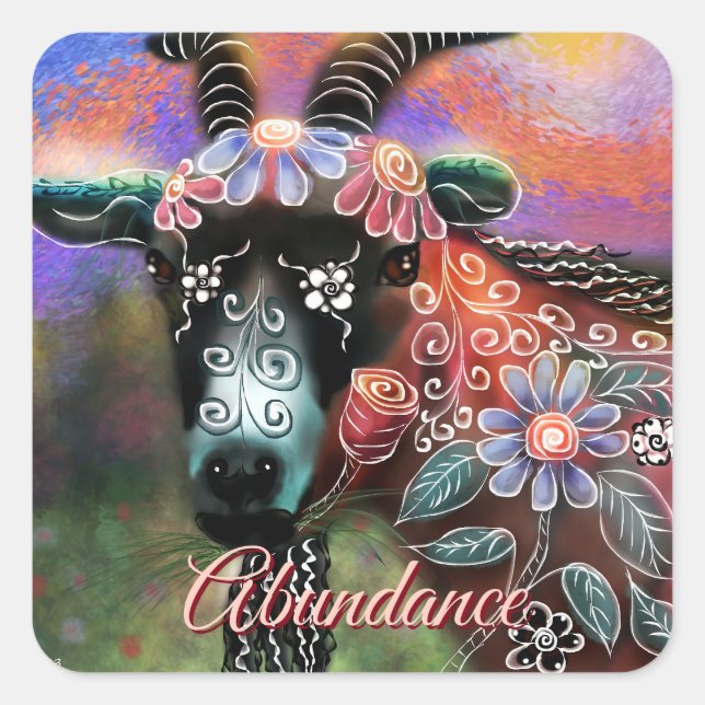 Adesivo Quadrado Fazenda De Capim Floral Para Animais (Frente)