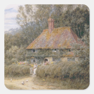 Adesivo Quadrado Fazenda de madeira sob Blackwood, Surrey